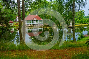 Palmse manor in Estonia reflected on water