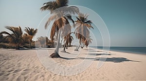 Palmy Trees Enhance the Splendor of a Sandy Beach