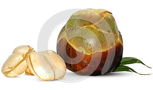 Palmyra palm, Toddy palm or Sugar palm Fruit isolated on white