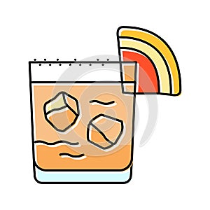 paloma cocktail glass drink color icon vector illustration