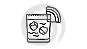 paloma cocktail glass drink line icon animation