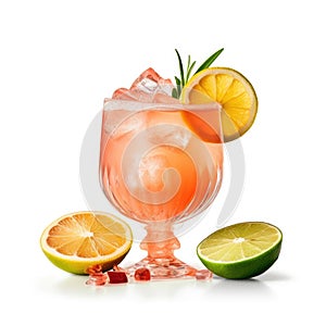 Paloma Cocktail isolated on white (generative AI)