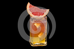 Paloma, a tequila-based cocktail with ice cubes