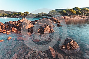 Palombaggia beach in Corsica, France