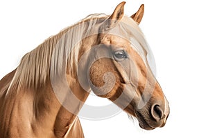 Palomino Horse On White Background. Generative AI