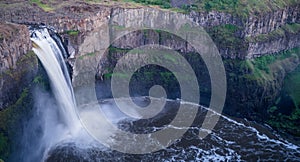 The Palouse Falls at slow shutter speed, evening