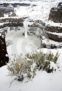 Palouse River Falls Frozen Water Wilderness Waterfall Winter