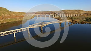 The Palouse and Snake Rivers Converge Lyons Ferry Washington Bridges