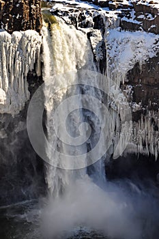 Palouse Waterfall with Icicles in Winter