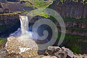 Palouse Waterfalls with Yellow Bellied Marmots