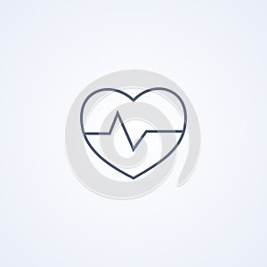 Palpitation, health, vector best gray line icon photo