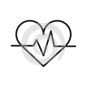 Palpitation linear icon. Thin line illustration. Vector isolated outline drawing. photo
