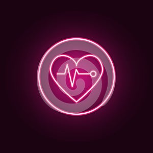 palpitation neon icon. Elements of Sciense set. Simple icon for websites, web design, mobile app, info graphics photo