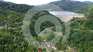 Paltinu Water Dam in Prahova County , Romania ,aerial view