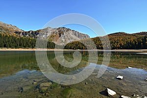 Palu lake in autumn - Mountains of Valmalenco, Valtellina, Italy photo