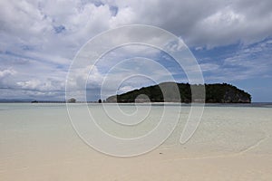 Pam island view in Raja Ampat archipelago, West Papua, Indonesia photo