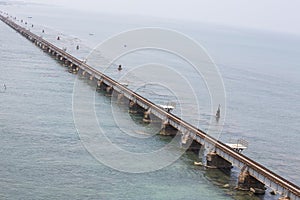 Pamban Bridge is a railway bridge which connects the town of Rameswaram on Pamban Island to mainland India. Opened on 24 February