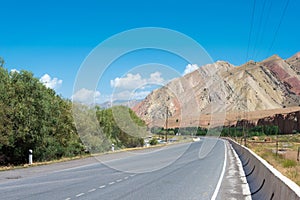 Pamir Highway M41 Highway on the Osh between Sary-Tash in Osh, Kyrgyzstan