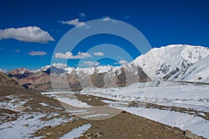 Pamir mountains cold snow ice glacier wall