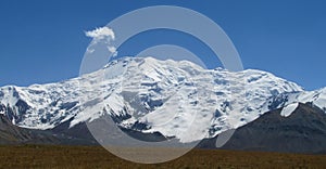 Pamir mountains snow peaks long panorama