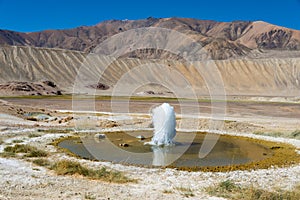 Geyser at Tajik National Park in Gorno-Badakhshan, Tajikistan.