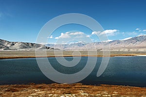 Pamirs altiplano lake photo