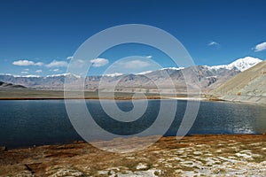 Pamirs altiplano lake photo