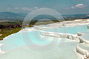 Pammukale, The travertines of calcium. Turkish resort, the unique thermal water rich in calcium.