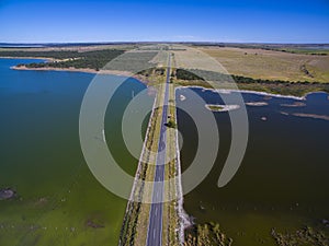 Pampas lagoon, aerial view photo