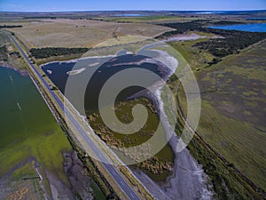 Pampas lagoon, aerial view photo