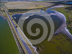 Pampas lagoon, aerial view photo