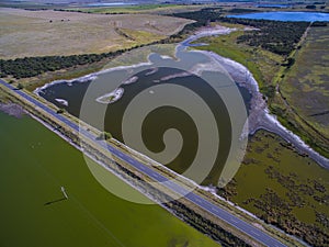 Pampas lagoon, aerial view photo