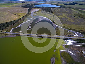 Pampas lagoon, aerial view photo