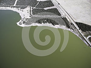 Pampas lagoon, aerial view