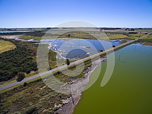 Pampas lagoon, aerial view photo