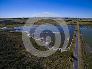 Pampas lagoon, aerial view photo