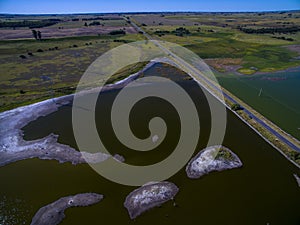 Pampas lagoon, aerial view photo