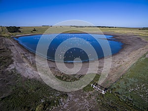 Pampas lagoon, aerial view photo