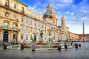 Pamphili palace and fountain