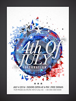 Pamphlet, Banner or Flyer for 4th of July.