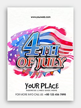 Pamphlet, Banner or Flyer for 4th of July.