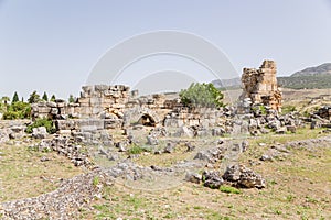 Pamukkale (Hierapolis), Turkey. Ancient ruins of the city