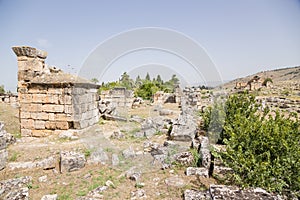 Pamukkale (Hierapolis), Turkey. Archaeological Zone: Ruins of antique city