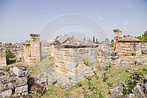 Pamukkale (Hierapolis), Turkey. Excavations of the ancient ruins