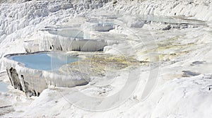 Pamukkale natural lakes in Hierapolis Turkey