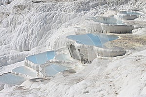 Pamukkale natural lakes in Hierapolis Turkey