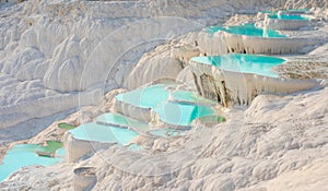 Pamukkale, natural pool with blue water, Turkey