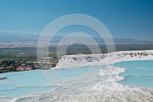 Pamukkale, natural pool with blue water, Turkey