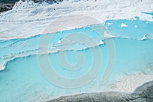 Pamukkale, natural pool with blue water, Turkey