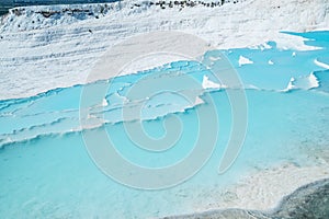 Pamukkale, natural pool with blue water, Turkey